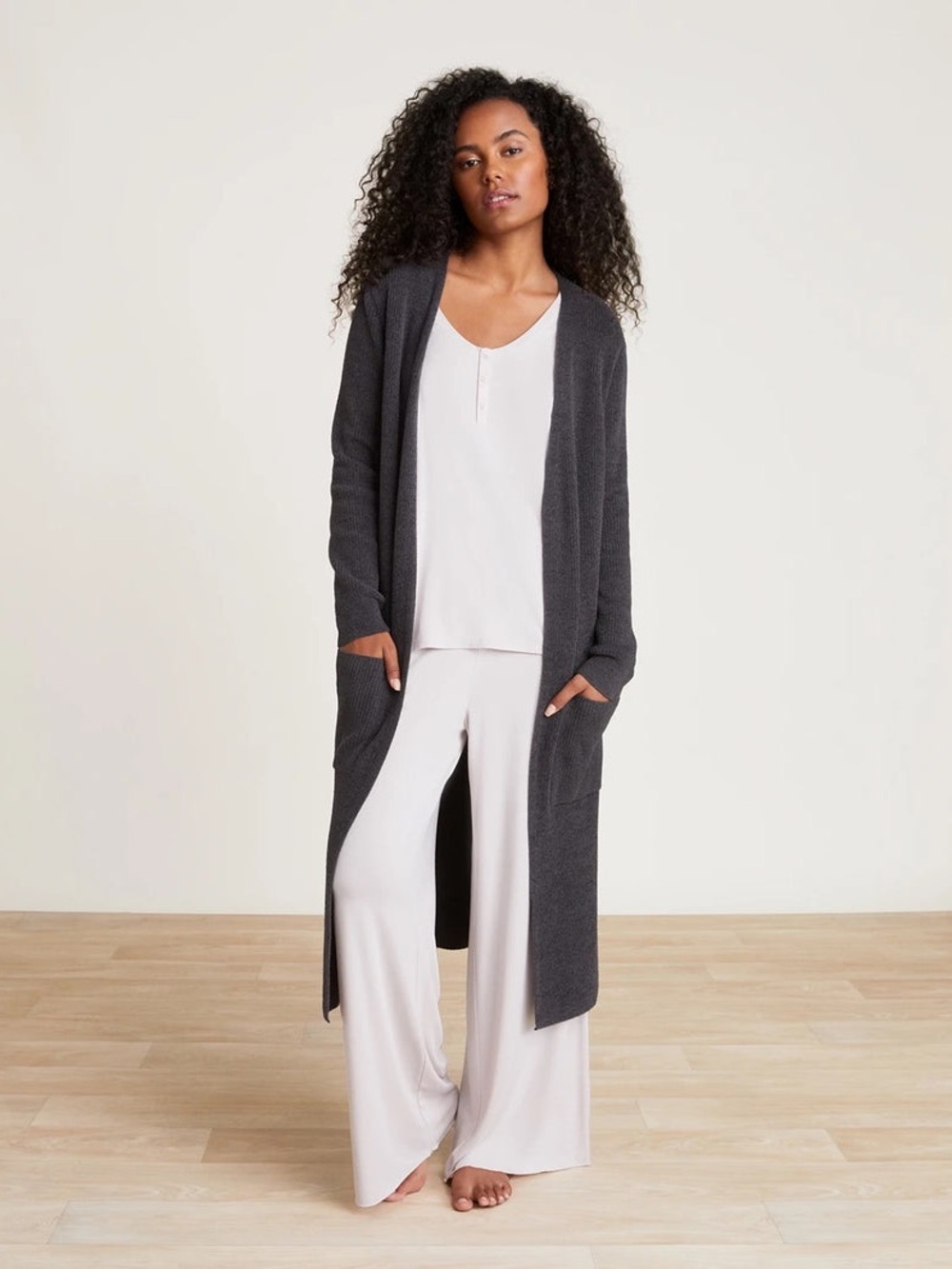 Barefoot Dreams Cozy Chic Lite Black Cardigan